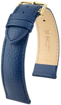Dark blue leather strap Hirsch Kansas M 01502180-1 (Calfskin)