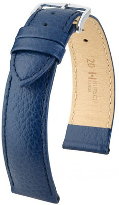 Dark blue leather strap Hirsch Kansas M 01502180-2 (Calfskin)