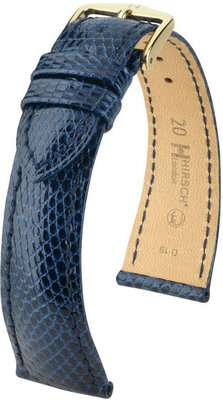 Dark blue leather strap Hirsch London M 04266180-1 (Lizard leather) Hirsch Selection