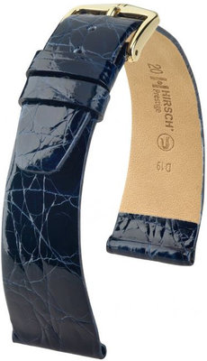 Dark blue leather strap Hirsch Prestige L 02208080-1 (Crocodile leather) Hirsch Selection