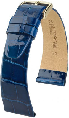 Dark blue leather strap Hirsch Prestige M 02207180-1 (Alligator leather) Hirsch Selection