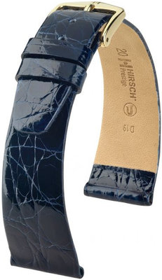 Dark blue leather strap Hirsch Prestige M 02208180-1 (Crocodile leather) Hirsch Selection