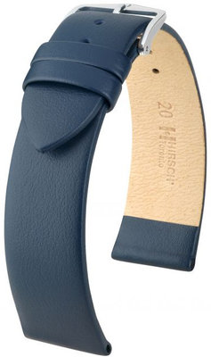Dark blue leather strap Hirsch Toronto L 03702080-2 (Calfskin)