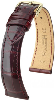 Burgundy leather strap Hirsch London L 04207060-1 (Alligator leather) Hirsch Selection