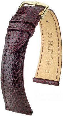 Burgundy leather strap Hirsch London L 04266060-1 (Lizard leather) Hirsch Selection