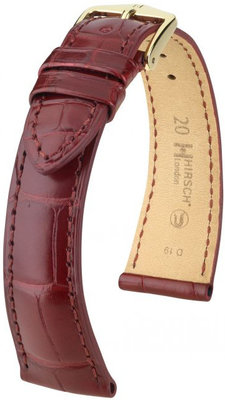 Burgundy leather strap Hirsch London M 04207169-1 (Alligator leather) Hirsch Selection