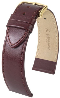 Burgundy leather strap Hirsch Osiris M 03475160-1 (Calfskin)