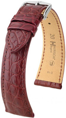 Burgundy leather strap Hirsch Regent M 04107169-2 (Alligator leather) Hirsch Selection