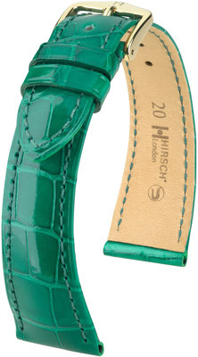Green leather strap Hirsch London L 04307040-1 (Alligator leather) Hirsch selection