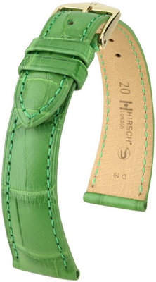 Green leather strap Hirsch London M 04207142-1 (Alligator leather) Hirsch Selection