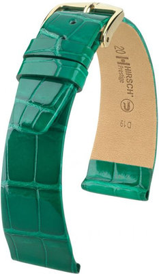 Green leather strap Hirsch Prestige L 02207040-1 (Alligator leather) Hirsch Selection