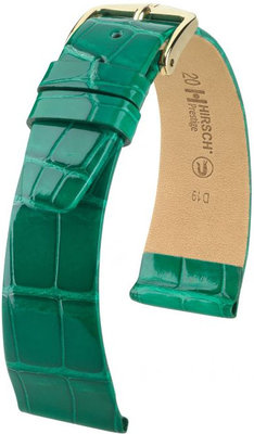 Green leather strap Hirsch Prestige M 02307140-1 (Alligator leather) Hirsch Selection
