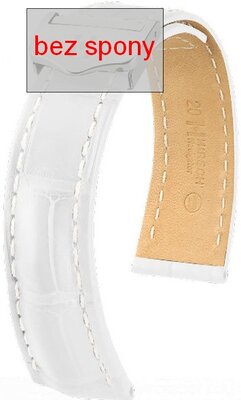 White leather strap Hirsch Navigator 07007409-2 (Alligator leather) Hirsch Selection