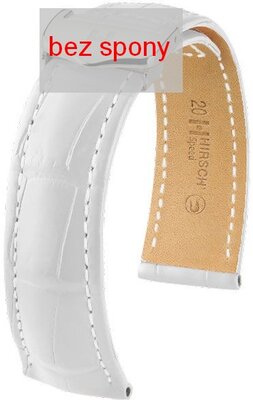 White leather strap Hirsch Speed 07407409-2 (Alligator leather) Hirsch Selection