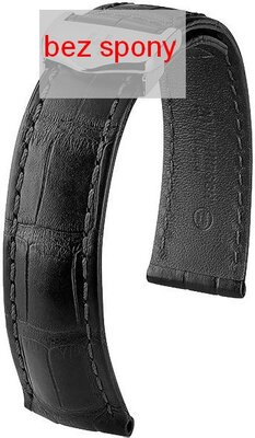 Black leather strap Hirsch Speed 07407459-2 (Alligator leather)
