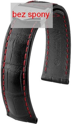 Black leather strap Hirsch Speed 07507458-2 (Alligator leather)