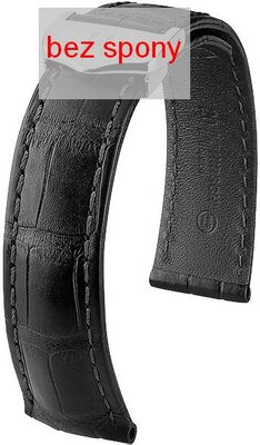 Black leather strap Hirsch Speed 07507459-2 (Alligator leather)