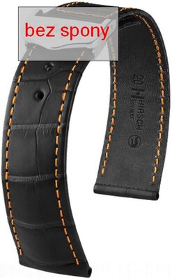 Black leather strap Hirsch Voyager 07107457-2 (Alligator leather)