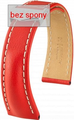 Red leather strap Hirsch Navigator 07002420-2 (Calfskin) Hirsch Selection