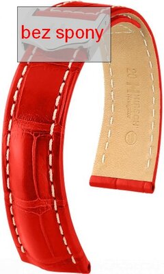Red leather strap Hirsch Navigator 07007429-2 (Alligator leather) Hirsch Selection
