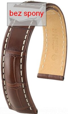 Brown leather strap Hirsch Navigator 07007419-2 (Alligator leather)