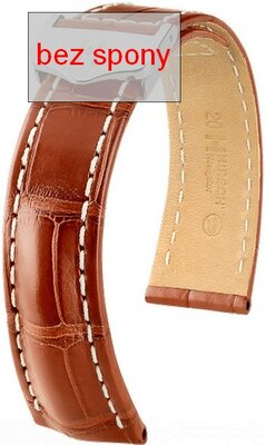 Brown leather strap Hirsch Navigator 07007479-2 (Alligator leather) Hirsch Selection