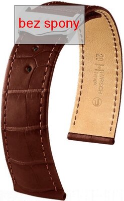 Brown leather strap Hirsch Voyager 07107419-2 (Alligator leather) Hirsch Selection