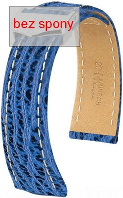 Blue leather strap Hirsch Navigator 07005485-2 (Shark leather) Hirsch Selection