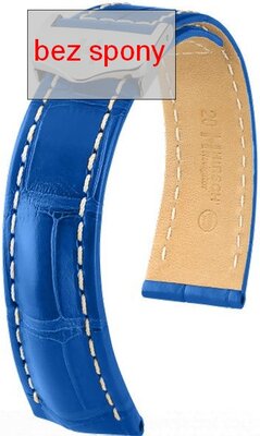 Blue leather strap Hirsch Navigator 07007485-2 (Alligator leather) Hirsch Selection
