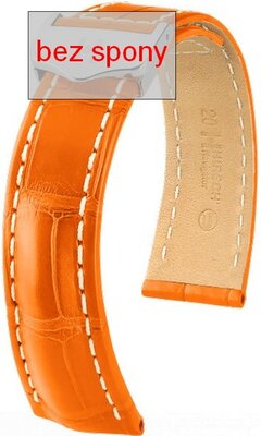 Orange leather strap Hirsch Navigator 07007476-2 (Alligator leather) Hirsch Selection