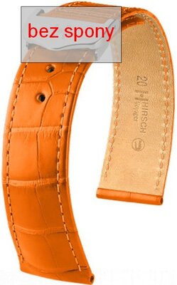 Orange leather strap Hirsch Voyager 07107476-2 (Alligator leather) Hirsch Selection