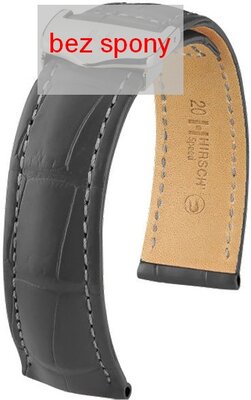 Grey leather strap Hirsch Speed 07407439-2 (Alligator leather) Hirsch Selection