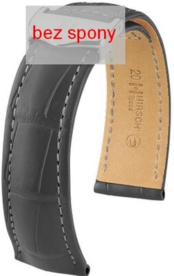 Grey leather strap Hirsch Speed 07507439-2 (Alligator leather) Hirsch Selection
