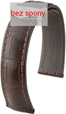 Dark brown leather strap Hirsch Speed 07407417-2 (Alligator leather)