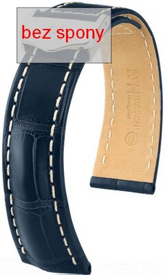 Dark blue leather strap Hirsch Navigator 07007489-2 (Alligator leather) Hirsch Selection