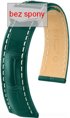 Dark green leather strap Hirsch Navigator 07007449-2 (Alligator leather) Hirsch Selection
