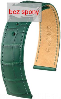 Dark green leather strap Hirsch Voyager 07107449-2 (Alligator leather) Hirsch Selection
