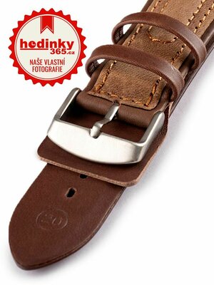 Unisex leather brown strap for watches W-55-B