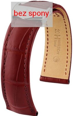 Burgundy leather strap Hirsch Speed 07407469-2 (Alligator leather) Hirsch Selection