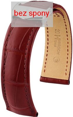 Burgundy leather strap Hirsch Speed 07507469-2 (Alligator leather) Hirsch Selection