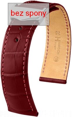 Burgundy leather strap Hirsch Voyager 07107469-2 (Alligator leather) Hirsch Selection