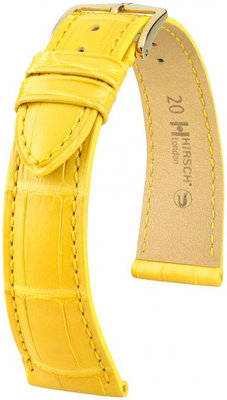 Yellow leather strap Hirsch London L 04207072-1 (Alligator leather) Hirsch Selection