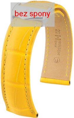 Yellow leather strap Hirsch Speed 07507472-2 (Alligator leather) Hirsch Selection