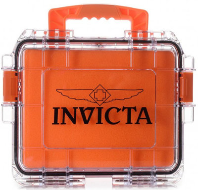 Invicta watch box with 3 slots transparent oragne (DC3PCORG)