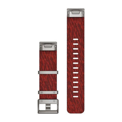 Nylon strap Garmin 22mm (for Garmin Fenix 8/7/6 (47mm), Epix 2 etc.), red V2, QuickFit, 010-12738-22