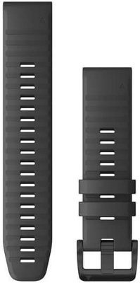 Strap Garmin QuickFit 22mm, silicone, dark grey, grey clasp (Fenix 7/6/5, Epix 2 aj.)