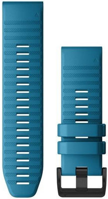 Strap Garmin QuickFit 26mm, silicone, light blue, black clasp (Fenix 7X/6X/5X, Tactix aj.)
