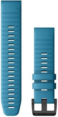 Strap Garmin QuickFit 22mm, silicone, light blue, black clasp (Fenix 7/6/5, Epix 2 aj.)