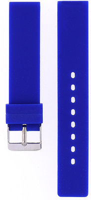 Children's Silicone Strap 18 mm, Blue, Silver Buckle