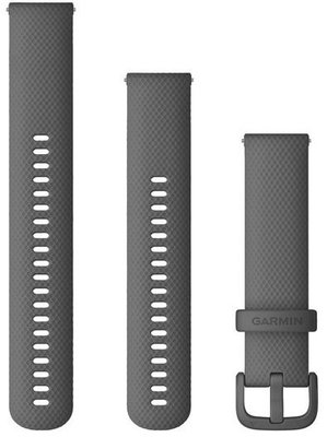 Garmin Strap Quick Release 20mm, silicone grey, plastic buckle (+ elongated part)